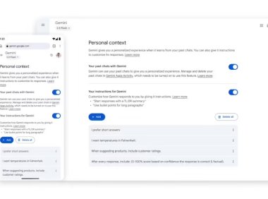 Gemini AI助手新功能：记忆与临时聊天提升体验