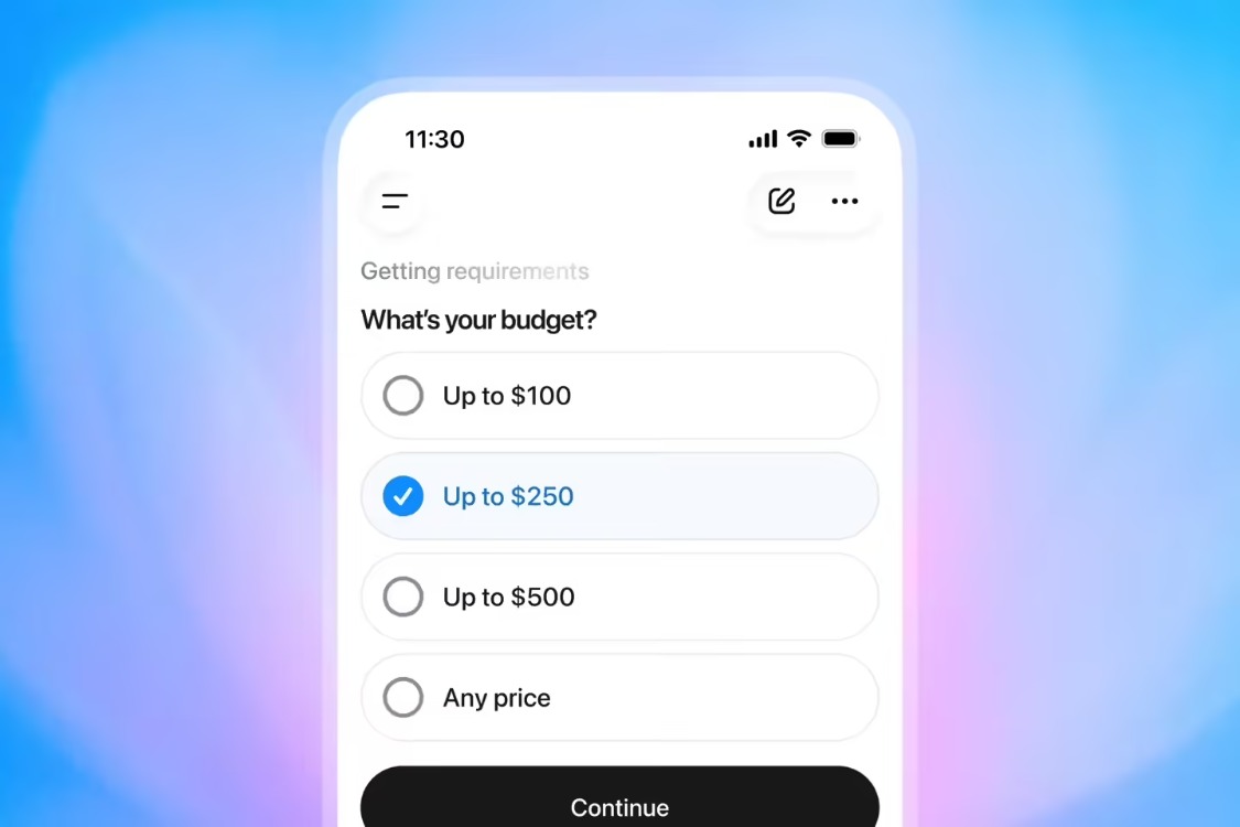 842cd2bbj00t69k3x008pd000v900kup OpenAI 推出购物研究工具,ChatGPT 变身更懂你的 AI 购物小助手