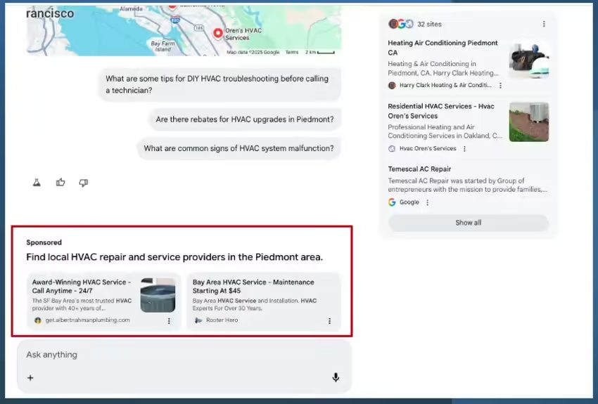 谷歌搜索 AI 模式不再「纯净」，首批赞助广告已出现